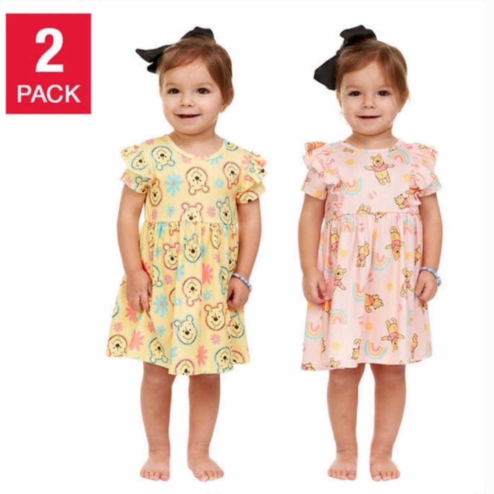 NWT Kids Disney Winnie the Pooh 2 Dress with Matching Diaper Cover Set